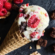 Raspberry Brownie Ice Cream