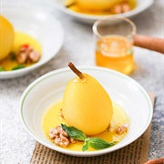 Saffron Poached Pear