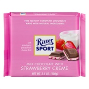 Ritter Sport Milk Chocolate With Strawberry Creme