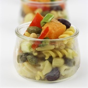 Pasta Salad With Olives, Pumpkin and Bell Pepper