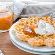 Waffle With Cloudberry Jam