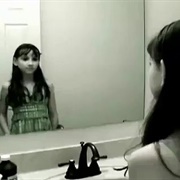 Creepy Grudge Ghost Girl in Mirror