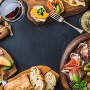 Chinese Food Served With French Bread