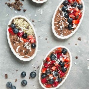 Chocolate Coconut Chia Pudding Fruit Pie