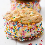 White Chocolate Chip Funfetti Ice Cream Sandwiches