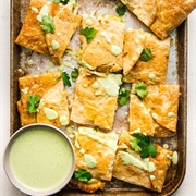 Sheet Pan Quesadilla With Jalapeño Ranch