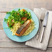 Turkish-Spiced Salmon With Blood Orange and Couscous Pilaf