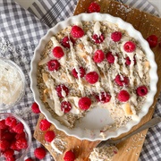Vegan Oats With Raspberries, Coconut and Almond Milk