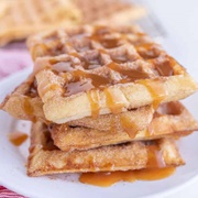 Waffle With Caramel Sauce