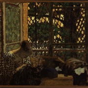 Woman Sewing Before a Garden (Édouard Vuillard)