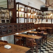 Coffee & Ice Cream at the Historic Plaza Dorrego Bar, Buenos Aires, Argentina