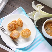 Poffertjes & Coffee for a Hostel Breakfast, Amsterdam, Netherlands