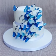 Blue Butterfly Cake