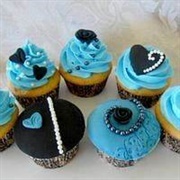 Blue and Black Cupcake