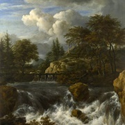 A Waterfall in a Rocky Landscape (Jacob Van Ruisdael)