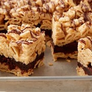 Brownie Batter Peanut Butter Chex Bars