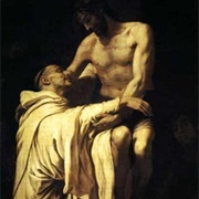 Christ Embracing St. Bernard (Francisco Ribalta)