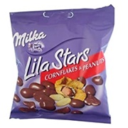 Milka Lila Stars Snax Cornflakes & Peanuts