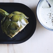 Artichokes With Parmesan–Black Pepper Yogurt