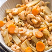 King Prawn With Bamboo Shoots and Water Chestnuts