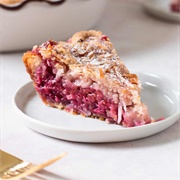 Raspberry Coconut Macaroon Pie