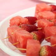 Water Melon and Strawberry Skewers