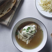 Garlic Soup With Poached Eggs