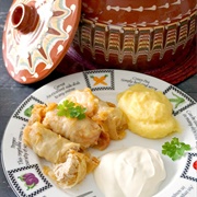 Polenta, Sour Cream & Stuffed Cabbage Rolls, Romania