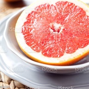 Half Pink Grapefruit With Sugar on Top
