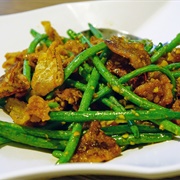 Fried Green Beans and Eggplant