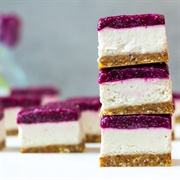 Dragon Fruit Chia Cheesecake Slices