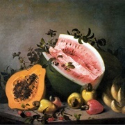 Still Life of Papaya, Watermelon and Cashew (Agostinho José Da Mota)