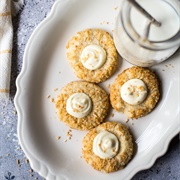 Coconut Cream Pie Thumbprint Cookies