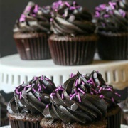 Black and Purple Cupcake