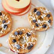 Peanut Butter Apple Rings With Chocolate Chips