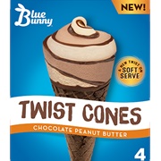 Blue Bunny Chocolate Peanut Butter Twist Cones
