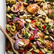 Sheet Pan Olive Bar Chicken