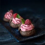 Chocolate Raspberry Profiteroles