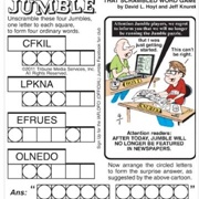 Solved the Jumble From Just the Cartoon
