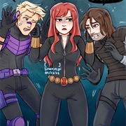 Winterwidowhawk - Bucky, Natasha, and Clint