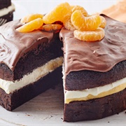 Mandarin Curd Chocolate Cake