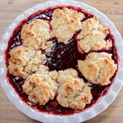 Cranberry and Cherry Cobbler Pie
