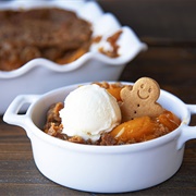 Gingerbread Peach Dump Cake