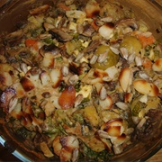 Vegan Vegetable Casserole With Almonds and Sunflower Seeds
