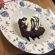 Warm Chocolate Brownie and Ice Cream
