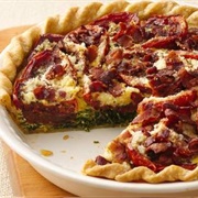 Balsamic Roasted Tomato Spinach Bacon Pie