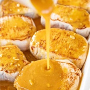 Cheesy Honey Mustard Pork Chops