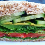 Avocado, Cucumber &amp; Tomato Sandwich