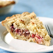 Rhubarb Custard Coconut Crumb Pie