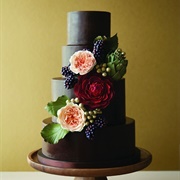 Black Flower Cake